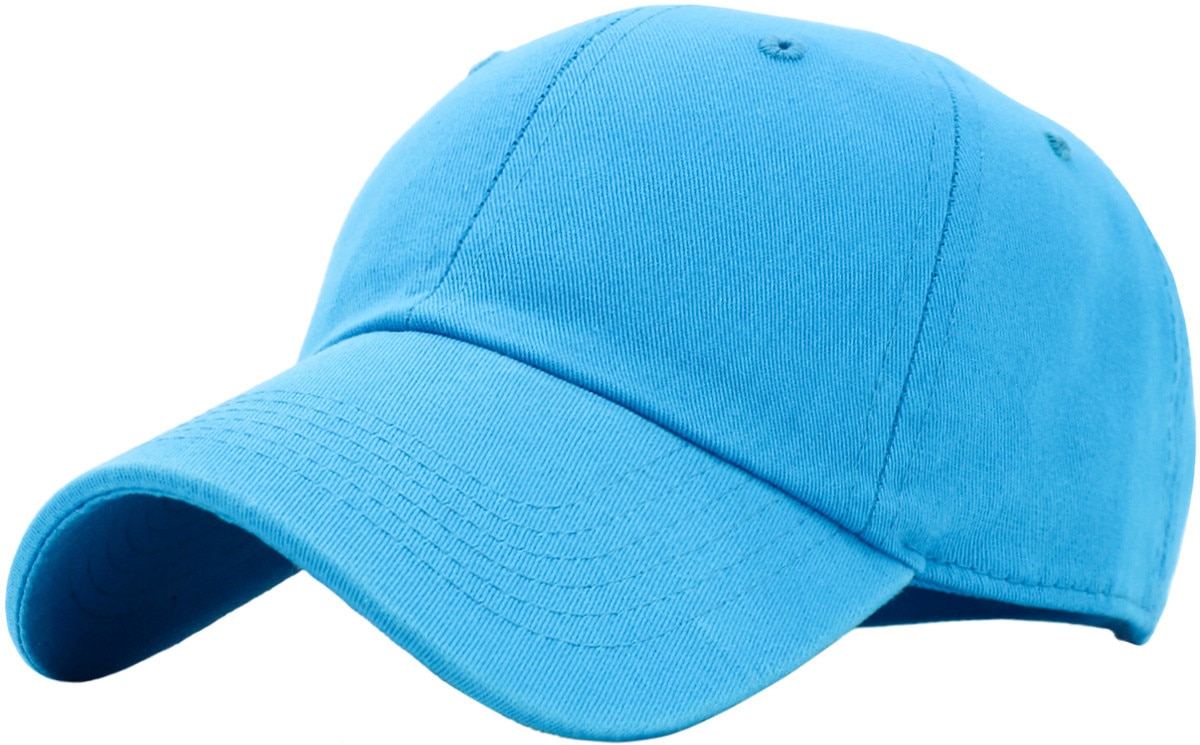Aqua Blue Low Profile Baseball Cap Front Side View